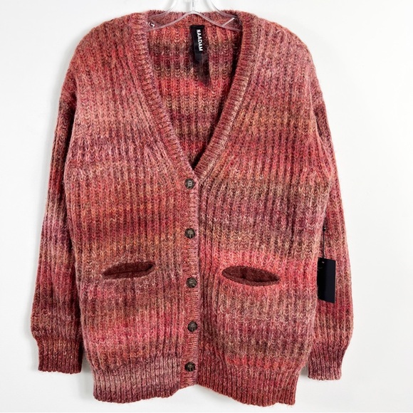 Naadam Alpaca Blend Space Dye Grandpa Cardigan Sweater Size